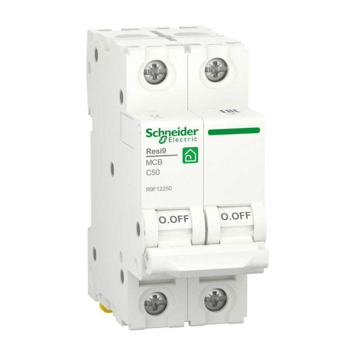 Автоматичний вимикач Schneider 6кА C 2p 50А Resi9 ( R9F12250 )