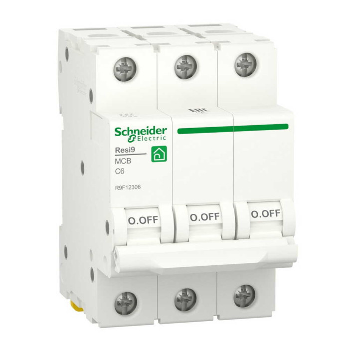 Автоматичний вимикач Schneider 6кА C 3p 06А Resi9 ( R9F12306 )