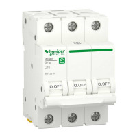Автоматичний вимикач Schneider 6кА C 3p 16А Resi9 ( R9F12316 )