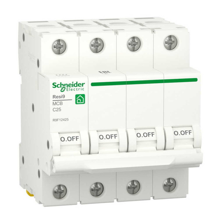 Автоматичний вимикач Schneider 6кА C 4p 25А Resi9 ( R9F12425 )