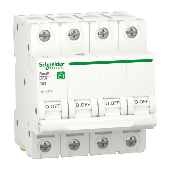 Автоматичний вимикач Schneider 6кА C 4p 63А Resi9 ( R9F12463 )