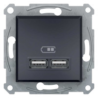 Розетка Schneider Asfora антрацит USB 2-на ( EPH2700271 )