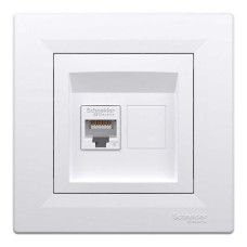 Розетка Schneider Asfora біла комп'ютерна RJ45 Cat.6 з рамкою ( EPH4700121 )