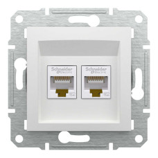 Розетка Schneider Asfora біла комп'ютерна RJ45 Cat.5E 2-на ( EPH4470121 )