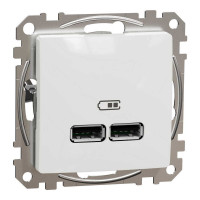 Розетка Schneider Sedna Design ​ біла 2-на USB A+A  без рамки ( SDD111401 )