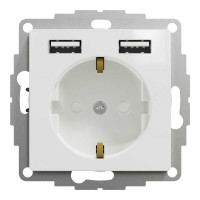 Розетка Schneider Sedna Design ​ біла 1-на з заземленням+ 2-а USB A+A без рамки ( SDD111052 )