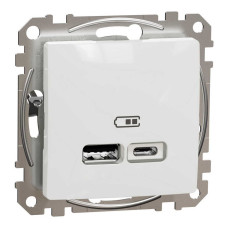 Розетка Schneider Sedna Design ​ біла 2-на USB A+C без рамки ( SDD111402 )