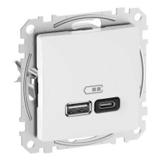 Розетка Schneider Sedna Design ​біла 2-на USB A+C 45Вт без рамки ( SDD111402 )