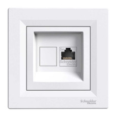 Розетка Schneider Asfora біла комп'ютерна RJ45 Cat. 5E з рамкою ( EPH4300121 )