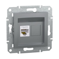 Розетка Schneider Asfora сталь комп'ютерна RJ45 Cat. 5E ( EPH4300162 )