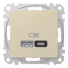 Розетка Schneider Sedna Design ​бежева USB type A+С 3А 45Вт ( SDD112404 )