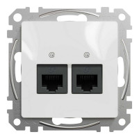 Розетка Schneider Sedna Design біла комп'ютерна RJ45 Cat. 5e  UTP 2-на ( SDD111452 )