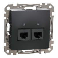 Розетка Schneider Sedna Design чорна комп'ютерна RJ45 Cat. 5e UTP 2-на ( SDD114452 )