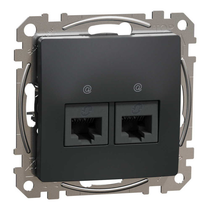 Розетка Schneider Sedna Design чорна комп'ютерна RJ45 Cat. 5e UTP 2-на ( SDD114452 )
