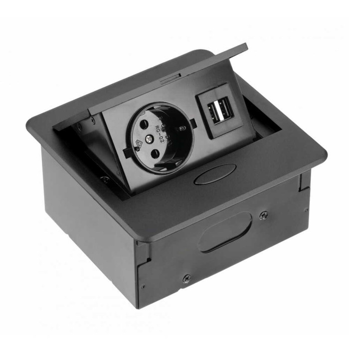 Розетка в стільницю GTV Avaro 1-на з/з 2xUSB ( AE-PB1SAVA-20 )
