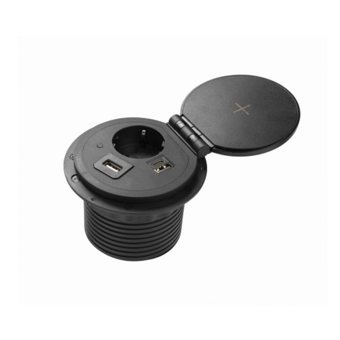 Розетка в стільницю GTV Charger plus 1-на з/з 2xUSB, WC 5W, HDMI, RJ45 ( AE-BPW1SACP-20 )