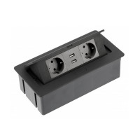 Розетка в стільницю GTV Soft 2-на з/з 2xUSB ( AE-PBSUC2GS-20N )