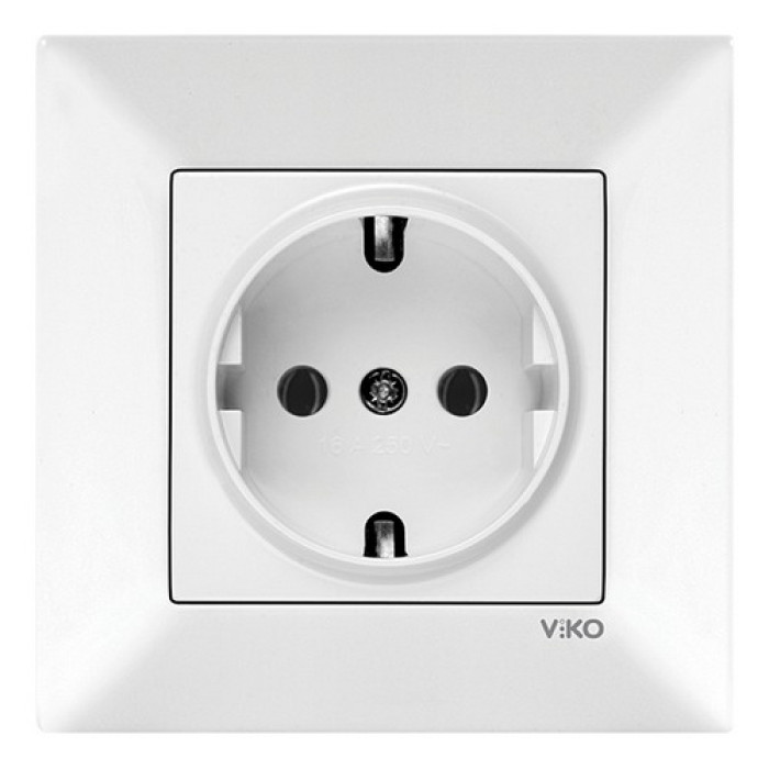 Розетка VI-KO Meridian біла 1-на з заземленням ( 90970008-WH )