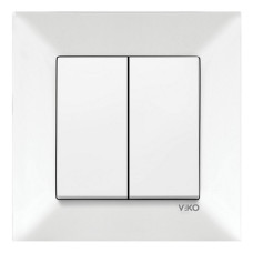 Вимикач VI-KO Meridian білий 2кл ( 90970002-WH )
